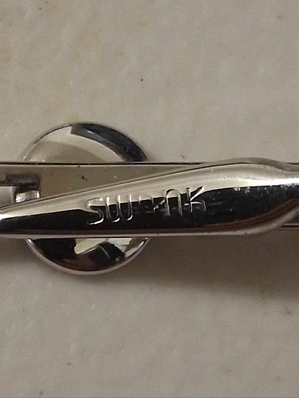Vintage Swank Silver Tone Cufflinks and Tie Clip Set - Silver